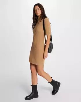 Платье с короткими рукавами плотной вязки Morgan, цвет Camel