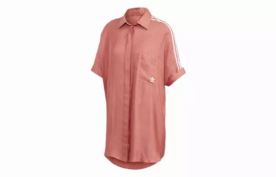 Платье с короткими рукавами женское алое Adidas Originals