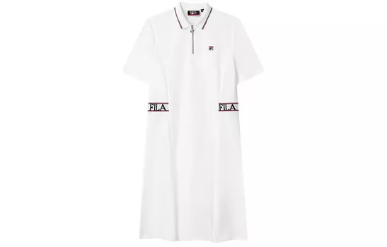 Платье с короткими рукавами женское белое Fila