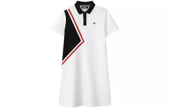 Платье с короткими рукавами женское белое Fila