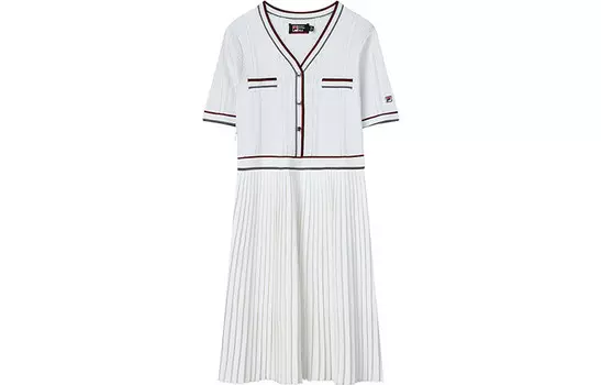 Платье с короткими рукавами женское белое Fila