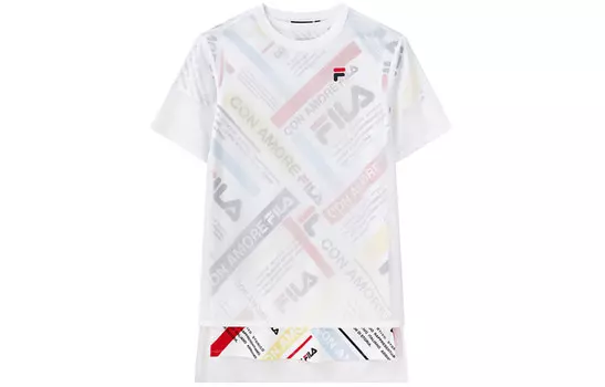 Платье с короткими рукавами женское белое Fila