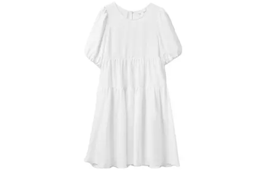 Платье с короткими рукавами женское белое Cos