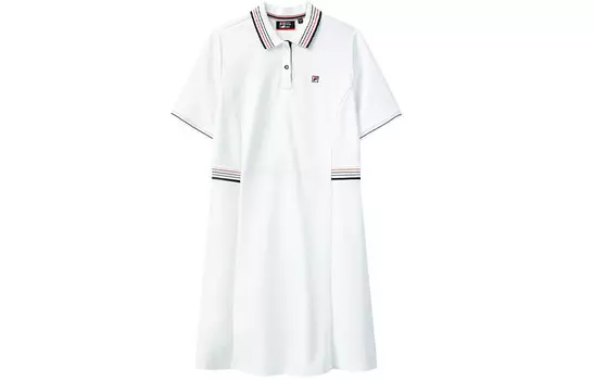 Платье с короткими рукавами женское белое Fila