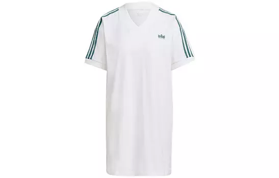 Платье с короткими рукавами женское белое Adidas Originals