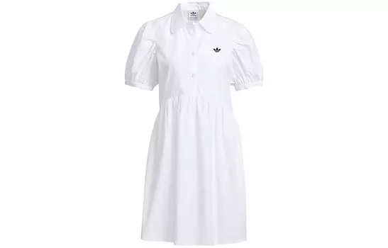 Платье с короткими рукавами женское белое Adidas Originals
