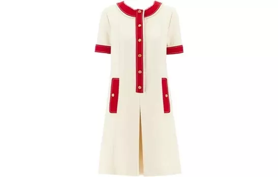 Платье с короткими рукавами женское белое Gucci