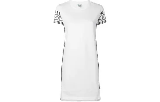 Платье с короткими рукавами женское белое Kenzo