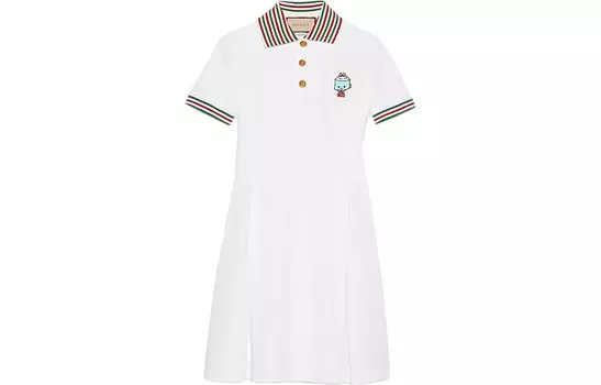 Платье с короткими рукавами женское белое Gucci