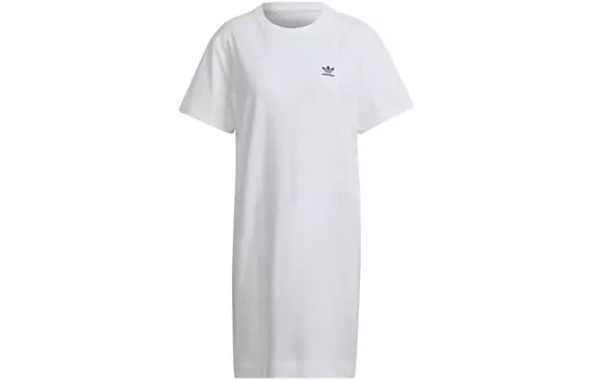 Платье с короткими рукавами женское белое Adidas Originals