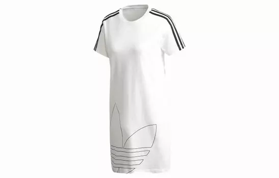 Платье с короткими рукавами женское белое Adidas Originals