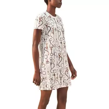 Платье с короткими рукавами женское белое Hermes