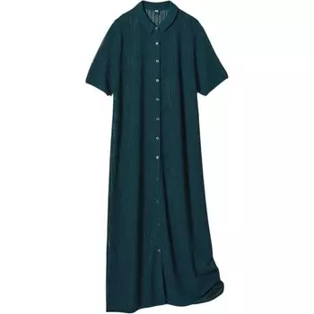 Платье с короткими рукавами женское бирюзовое Uniqlo