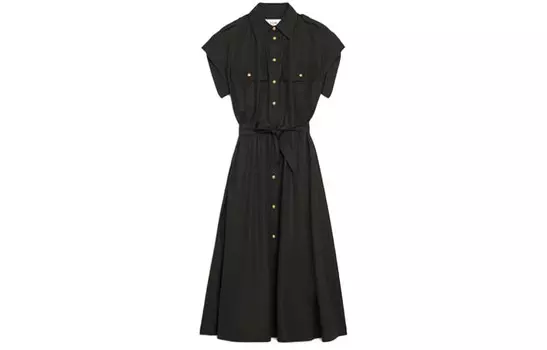 Платье с короткими рукавами женское черное Celine
