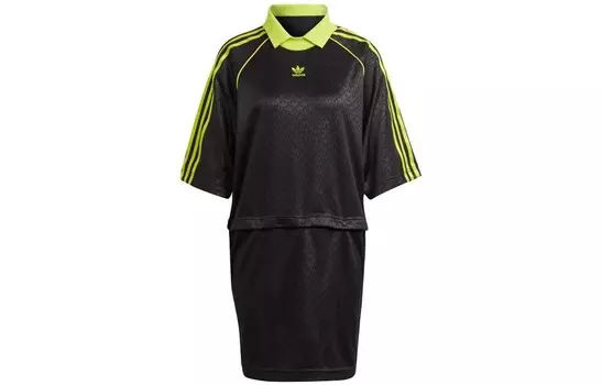 Платье с короткими рукавами женское черное Adidas Originals