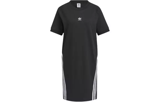 Платье с короткими рукавами женское черное Adidas Originals