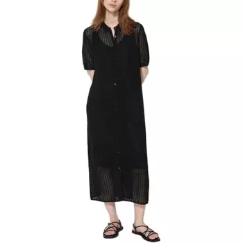 Платье с короткими рукавами женское черное Uniqlo