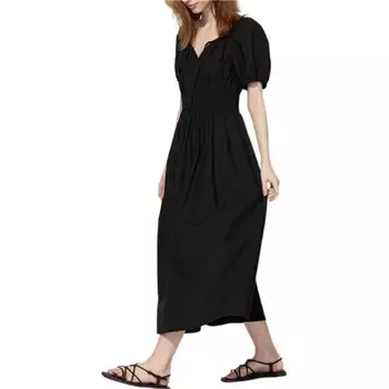 Платье с короткими рукавами женское черное Uniqlo
