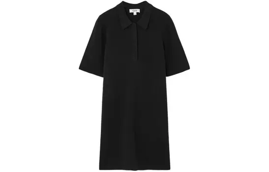 Платье с короткими рукавами женское черное Cos