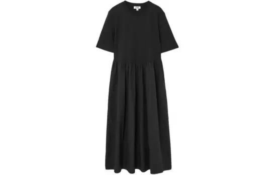 Платье с короткими рукавами женское черное Cos