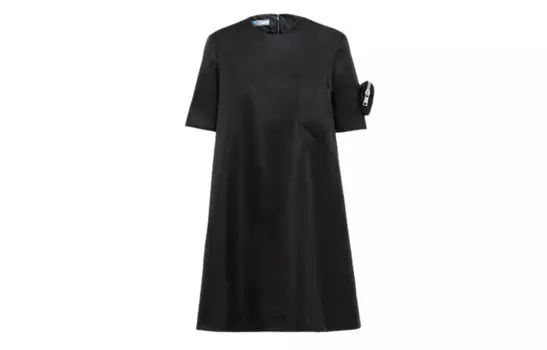 Платье с короткими рукавами женское черное Prada