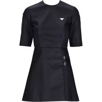 Платье с короткими рукавами женское черное Prada