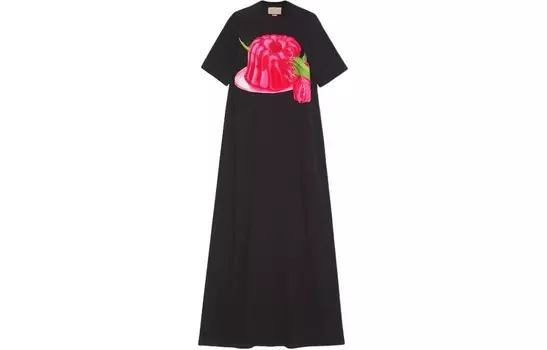 Платье с короткими рукавами женское черное Gucci