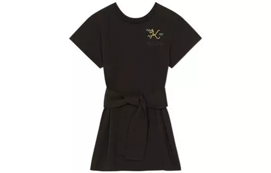 Платье с короткими рукавами женское черное Kenzo