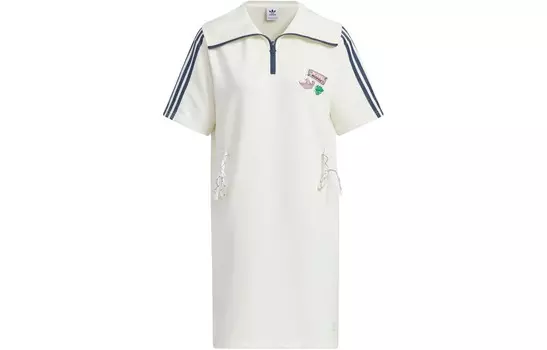 Платье с короткими рукавами женское, цвет Off White Adidas Originals