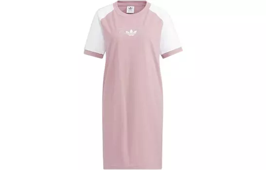 Платье с короткими рукавами женское фиолетовое/розовое Adidas Originals