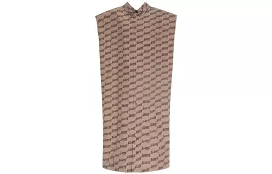 Платье с короткими рукавами женское коричневое Balenciaga