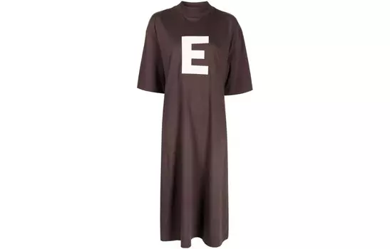Платье с короткими рукавами женское коричневое Fear Of God Essentials