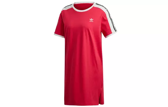 Платье с короткими рукавами женское красное Adidas Originals