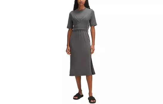 Платье с короткими рукавами женское Lululemon, Blue Linen
