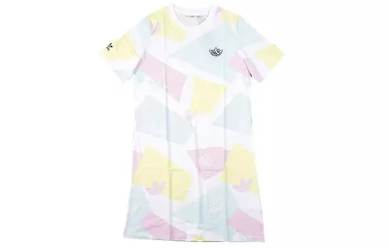 Платье с короткими рукавами женское многоцветное Adidas Originals