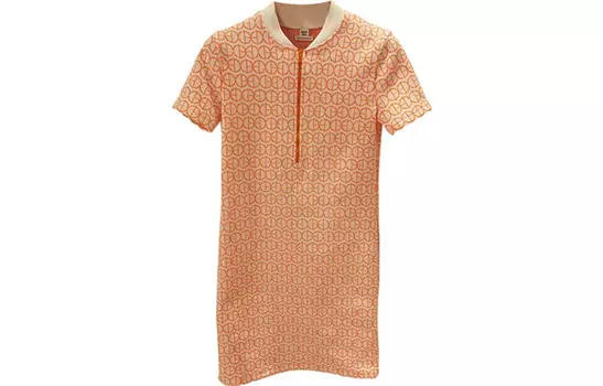 Платье с короткими рукавами женское оранжевое Hermes