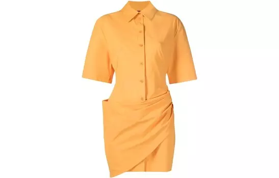 Платье с короткими рукавами женское оранжевое Jacquemus