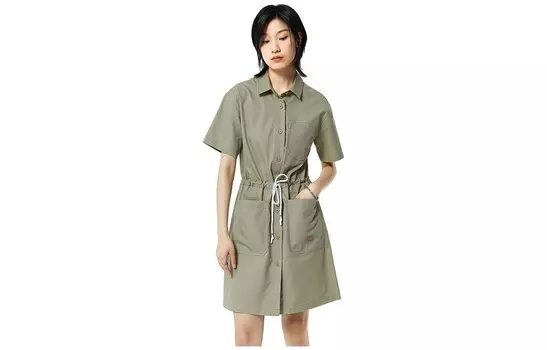 Платье с короткими рукавами женское песочного цвета/CH1 Dickies