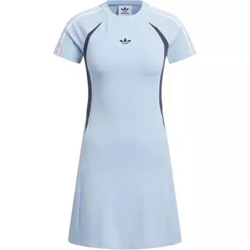 Платье с короткими рукавами женское, ярко-синее/полуночно-серое Adidas Originals