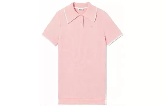 Платье с короткими рукавами женское розово-розовое Lacoste