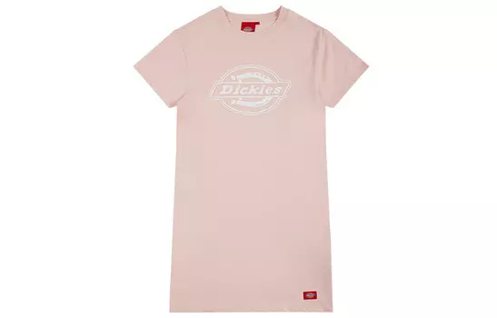 Платье с короткими рукавами женское розовое Dickies