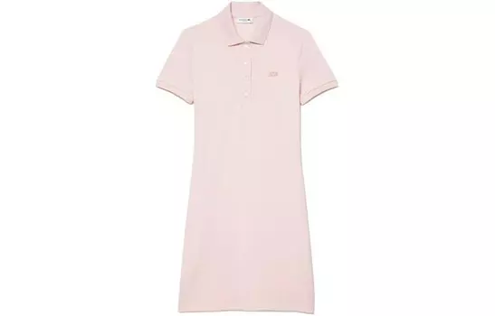 Платье с короткими рукавами женское розовое Lacoste