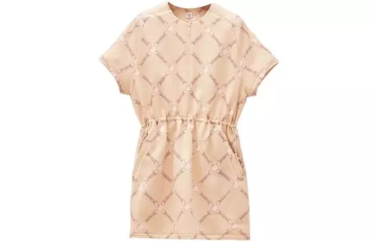 Платье с короткими рукавами женское розовое Hermes