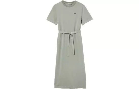 Платье с короткими рукавами женское серое Lacoste