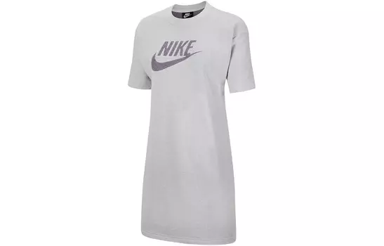 Платье с короткими рукавами женское серое Nike