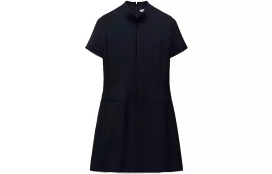 Платье с короткими рукавами женское синее Zara