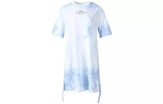 Платье с короткими рукавами женское синее Fila