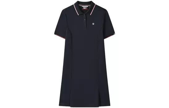 Платье с короткими рукавами женское синее Fila