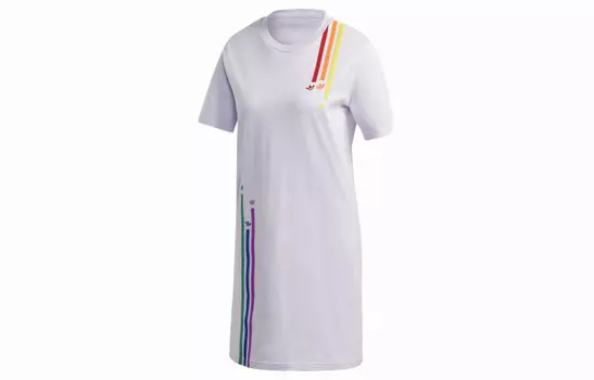 Платье с короткими рукавами женское сиреневое Adidas Originals