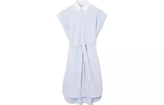 Платье с короткими рукавами женское светло-голубое Burberry